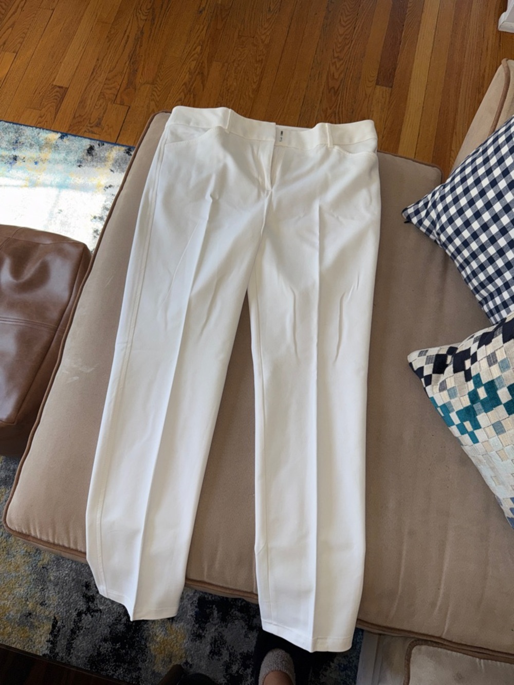Talbots White Straight-Leg Pants